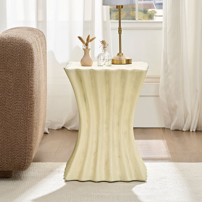 15.16 Inch Side Table Vintage Sturdy Fiberglass Table, photo 3 of 10