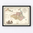 Vintage Map of Map of the County Palatine of Durham England, 1831