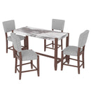 5 Piece Counter Height Dining Set With 4 Upholstered Chairs by HouseOfZazla