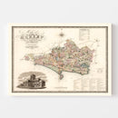 Vintage Map of Dorset England, 1829