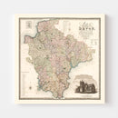 Vintage Map of Devon England, 1829