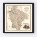 Vintage Map of Devon England, 1829