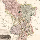 Vintage Map of Derby England, 1830