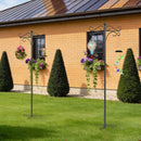 2 Packs 76in Heavy Duty Double Shepherds Hook Bird Feeder Pole Garden Hanging Holder with 4 Adjustable Height 5 Prong Base for Bird Feeder Garden Plan