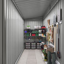 Lean To Shed With Windows, Tool House With Sloping Roof With 2 Vents And 1 Side Open Door For Backyard - Gray by HouseOfZazla
