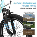 S20101 20" Kids' Bike, Boys Girls Mountain Bike Ages 8-12, 7 Speed Teenager Children Kids' Bicycles, Front Suspension Disc Brake Rear V-Brake, High Steel Frame by HouseOfZazla