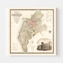 Vintage Map of Cumberland England, 1830