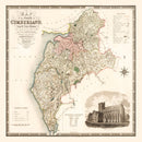 Vintage Map of Cumberland England, 1830