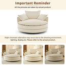 360° Swivel Accent Barrel Chair With Dual Layer Cushion And 3 Removable Pillows