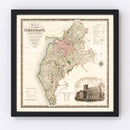 Vintage Map of Cumberland England, 1830