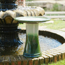 17" Ceramic Bird Bath for Outside, Elegant Tall Outdoor Bird Bath by HouseOfZazla