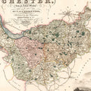 Vintage Map of Map of the county palatine of Chester England, 1830