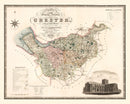 Vintage Map of Map of the county palatine of Chester England, 1830