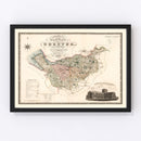 Vintage Map of Map of the county palatine of Chester England, 1830