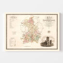 Vintage Map of Cambridge England, 1834