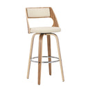 Cecina - Mid-Century Modern Fixed Height Barstool With Swivel (Set of 2) - Zebra / Cream by HouseOfZazla