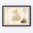 Vintage Map of Cambridge England, 1834