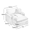 Walker Edison | Corduroy Deep Seat Cloud Accent Chair with Ottoman Set