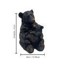14" Tall Mother Bear Hugging Cub Garden Statue