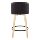 Toriano - Contemporary Modern Fixed Height Counter Stool Swivel With Round Footrest (Set of 2) by HouseOfZazla