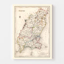 Vintage Map of Wexford County Ireland, 1846