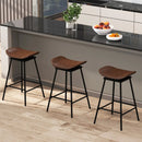 Set of 2 Swivel Barstools Faux Leather Upholstered Backless with Footrest by LJGDeals
