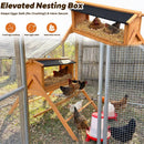 Chicken Nesting Box with Perch and Waterproof Roof