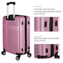 3 Piece Luggage with TSA Lock ABS, Durable Luggage Set, Lightweight Suitcase with Hooks, Spinner Wheels Cross Stripe Luggage Sets 20in/24in/28in