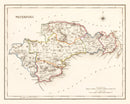 Vintage Map of Waterford County Ireland, 1846