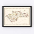 Vintage Map of Waterford County Ireland, 1846