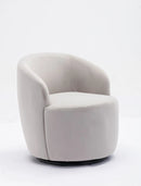 Swivel Accent Armchair Barrel Chair With Powder Coating Metal Ring by HouseOfZazla