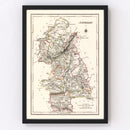 Vintage Map of Tipperary County Ireland, 1846