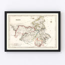 Vintage Map of Sligo County Ireland, 1846