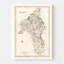 Vintage Map of Roscommon County Ireland, 1846