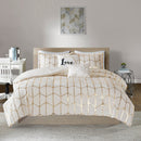 5-Piece King/Cal King 100% Polyester Brushed Printed Comforter Set