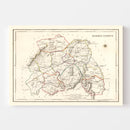 Vintage Map of Queens County Ireland, 1846