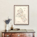 Vintage Map of Monaghan County Ireland, 1846