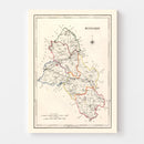 Vintage Map of Monaghan County Ireland, 1846