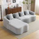 Modular L-Shape Sectional Sofa With Curved Chaise by Unique Piece Furniture