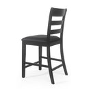 Farmhouse Upholstered Wood Counter Stools
