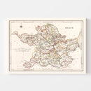 Vintage Map of Meath County Ireland, 1846