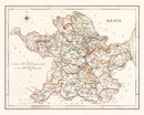 Vintage Map of Meath County Ireland, 1846