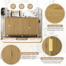 U_STYLE Modern 57.5" Stripe Door Storage Cabinet