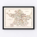 Vintage Map of Meath County Ireland, 1846