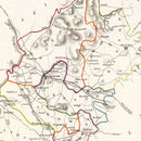 Vintage Map of Longford County Ireland, 1846