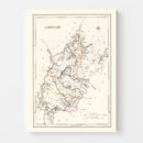Vintage Map of Longford County Ireland, 1846