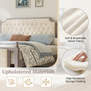 King Size Upholstered Platform Bed with Button Tufted Headboard by HouseOfZazla