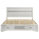 California King Storage Platform Bed With 2 Drawer - White