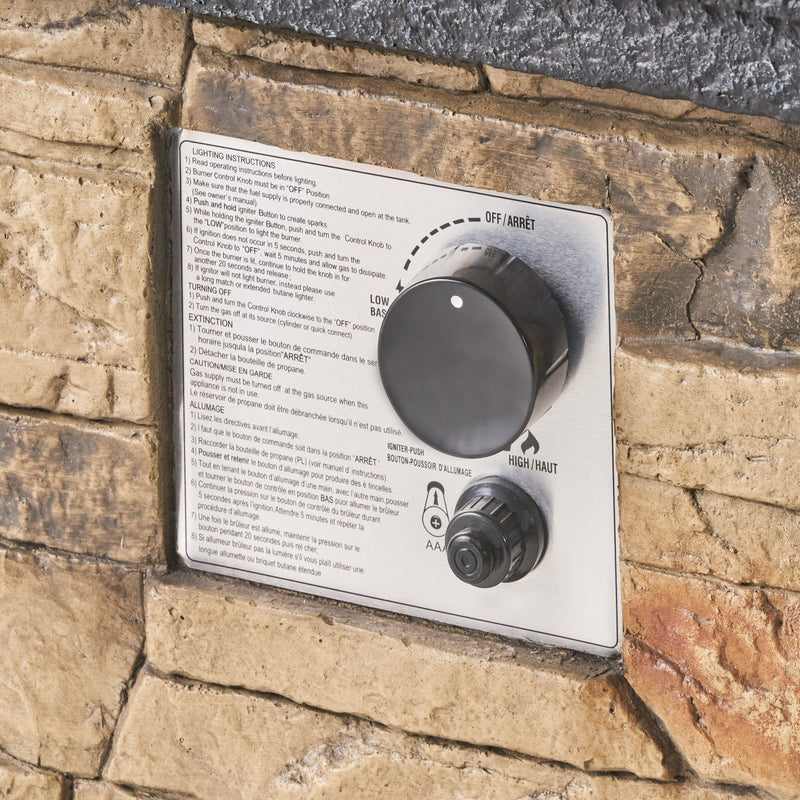 19.50" STONE MGO FIRE COLUMN - 40 000 BTU