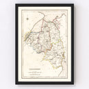 Vintage Map of Londonderry County Ireland, 1846